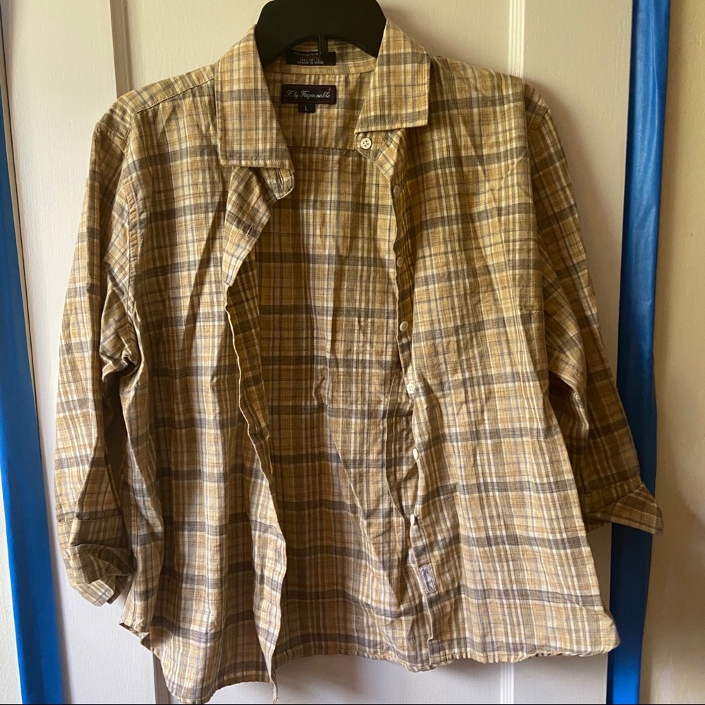 Falconnable Plaid Print Button Up Blouse